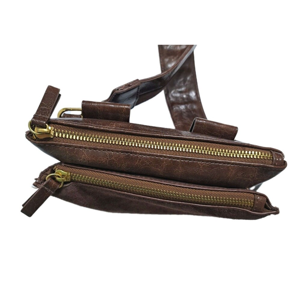 Anthropologie Brown Tortoise Bette Vegan Leather Crossbody Bag Purse Handbag - Picture 5 of 9
